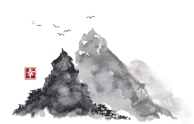 远山风景画
