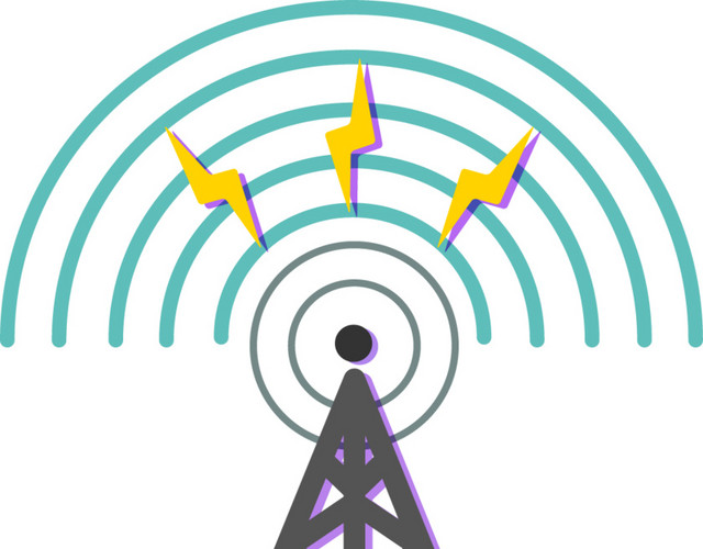 无线WIFI信号塔符号图标矢量素材