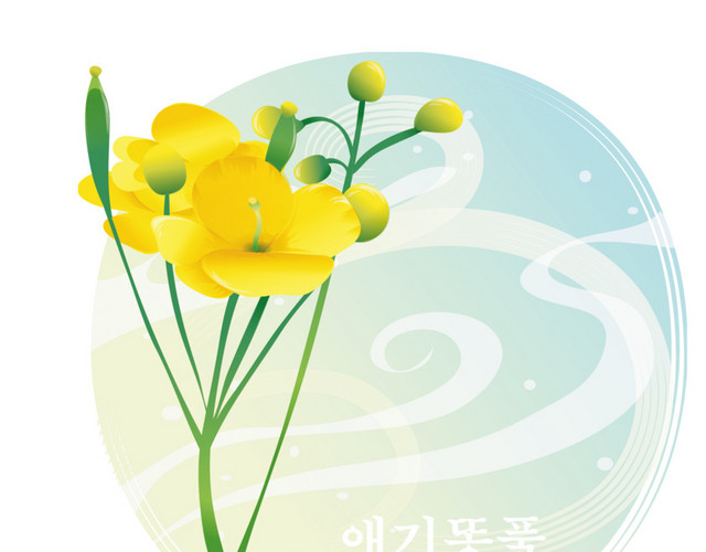 黄色油菜花矢量图片