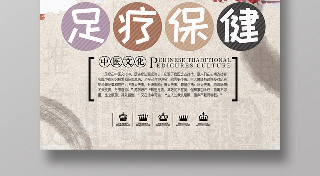 中国风健康中医养生足疗保健海报