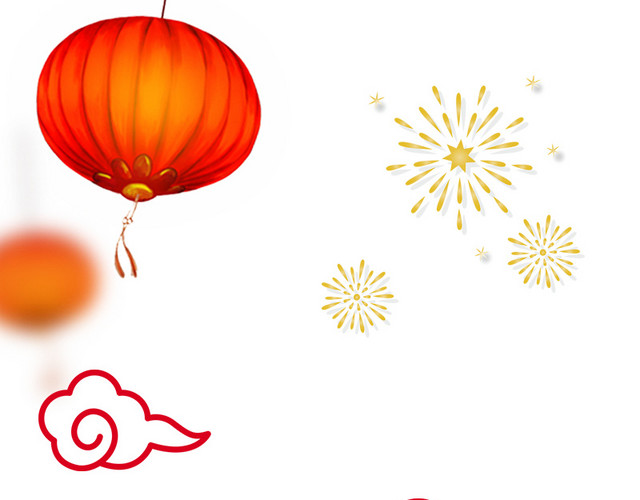 红色灯笼祥云装饰