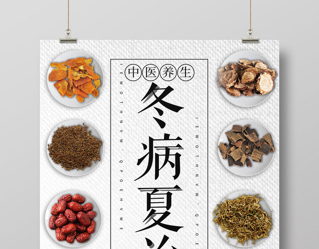 对称冬病夏治中医养生医疗海报