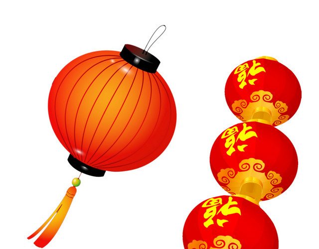 红色灯笼素材装饰元素