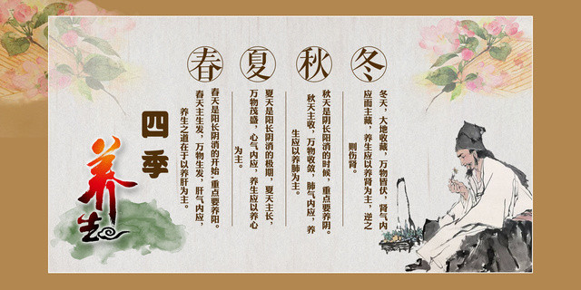 中医养生春夏秋冬四季养生宣传展板
