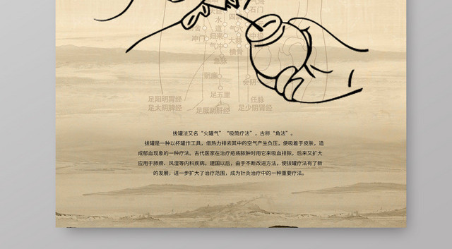 中医养生拔罐宣传海报