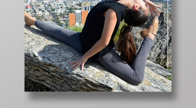 瑜伽运动挑战自我勇于尝试健身宣传海报