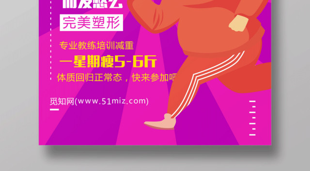 肉肉去无踪减肥瘦身宣传海报