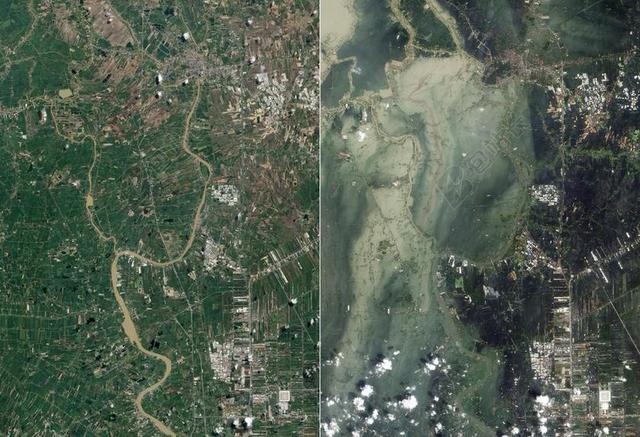 绿色地理鲜明前后两张地块上的样貌对比城镇地图背景图片