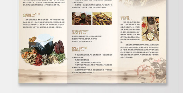 公司介绍中国风中药中医养生产品宣传三折页