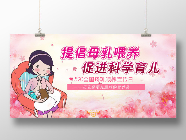 提倡母乳喂养全国母乳喂养宣传日展板