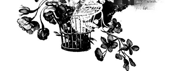 花朵元素墨迹素材