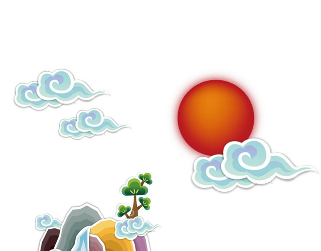 彩色飘浮祥云