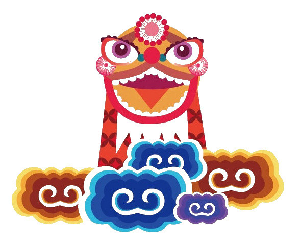 红色中式祥云
