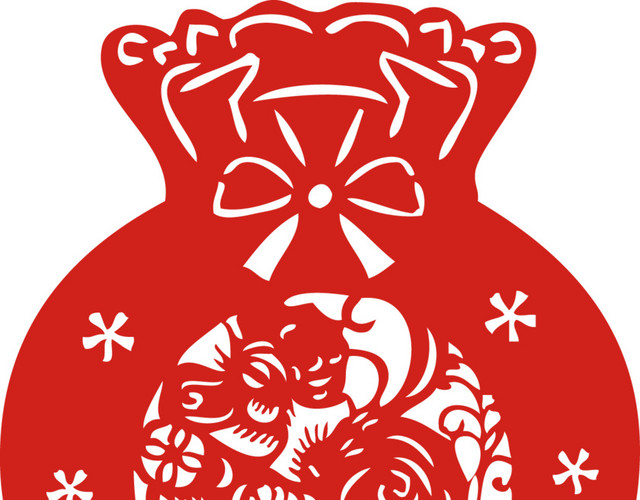 福袋剪纸素材