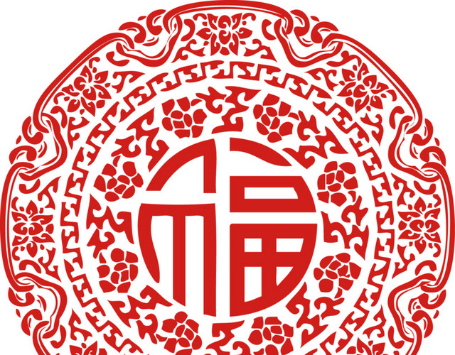 圆形窗花素材