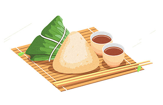 粽子茶叶茶水竹席
