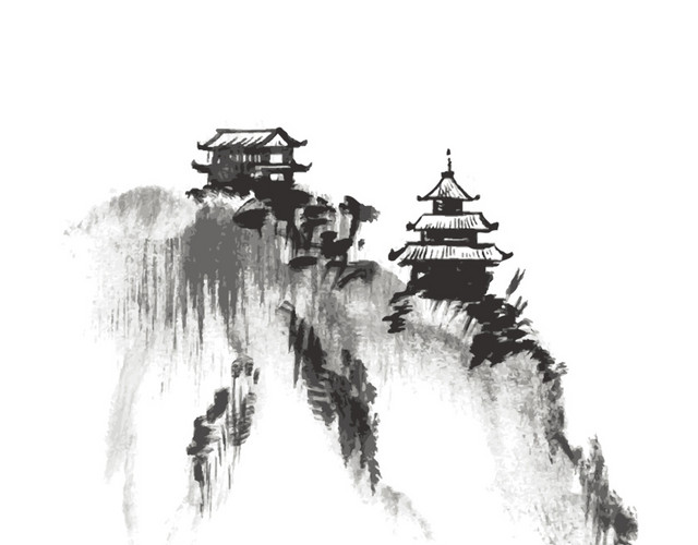墨色宝塔免抠图素材