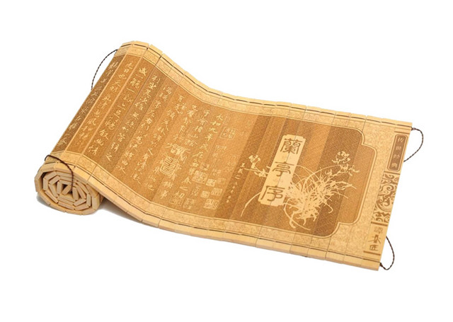 矢量古代竹简卷轴素材