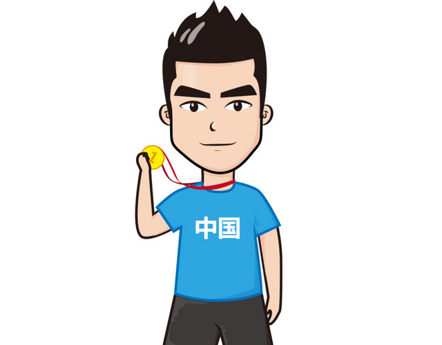 卡通比赛领奖台人物矢量素材