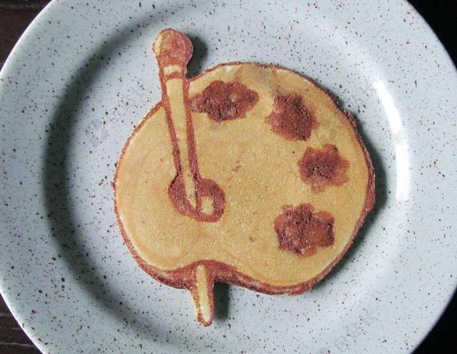 食物创意画笔和画盘烤饼背景图片