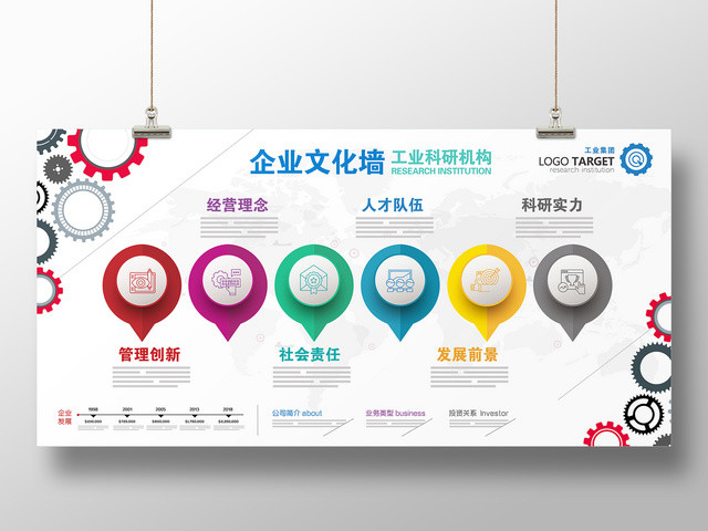 企业文化墙模板清新简约企业文化公司文化励志宣传标语海报展板设计