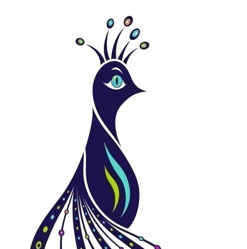 手绘卡通孔雀插画素材