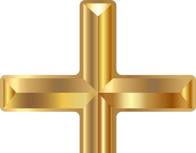 金色立体十字架素材 包站长