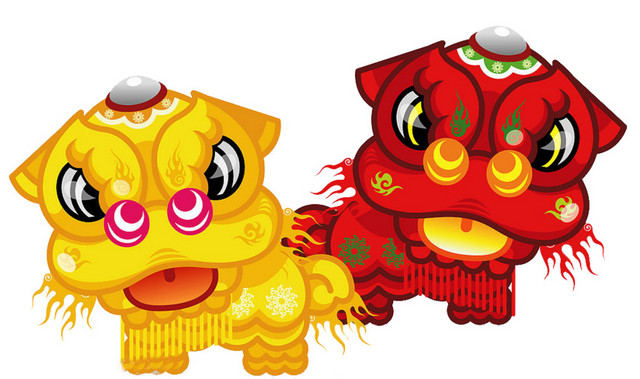 卡通舞狮素材
