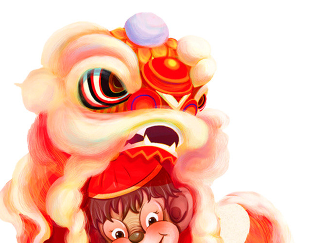 新年舞狮子素材PNG