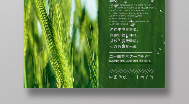 创意麦田中国传统24节气芒种宣传海报