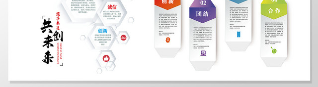企业文化墙模板携手共进共创未来公司企业介绍公司宣传介绍宣传文化墙