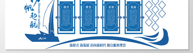 企业文化墙模板扬帆起航携手并进共创辉煌公司介绍企业介绍公司宣传文化墙