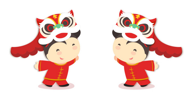 新年舞狮子素材