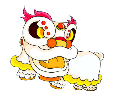 卡通传统舞狮文化中国元素