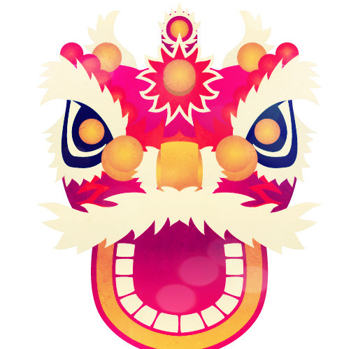 庆典舞狮狮子头素材