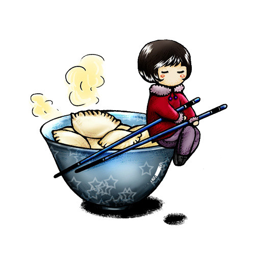 饺子矢量美食素材