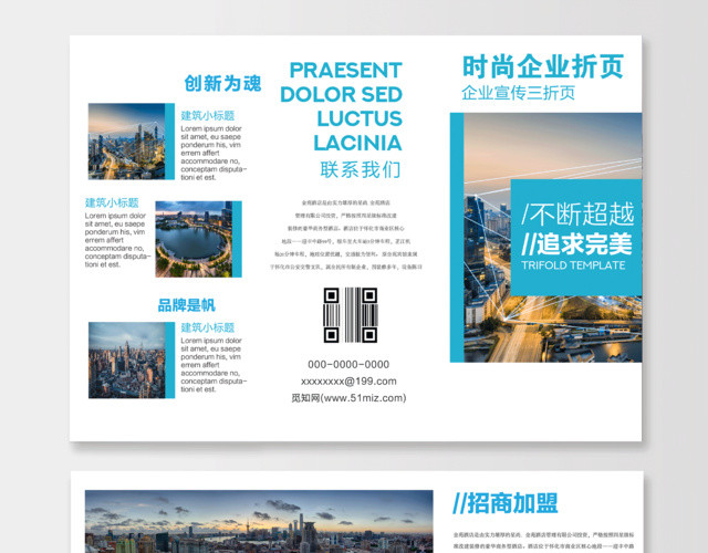 加盟合作公司简介时尚大气招商加盟企业宣传三折页