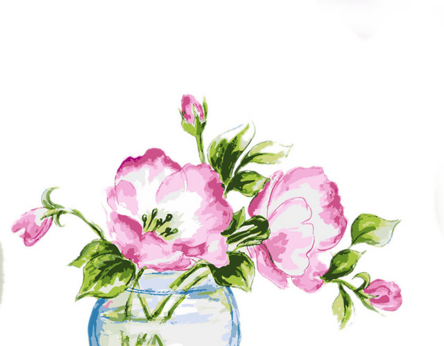 手绘水彩鲜花设计素材
