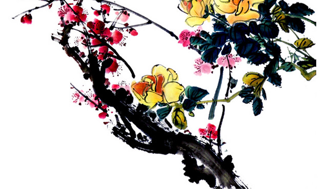 中国风写意花设计素材