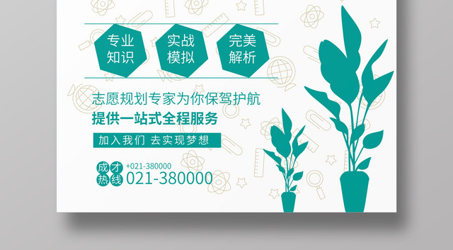 简约清新成人高考海报
