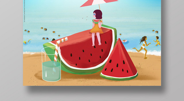 冰爽一夏夏天活动促销海报