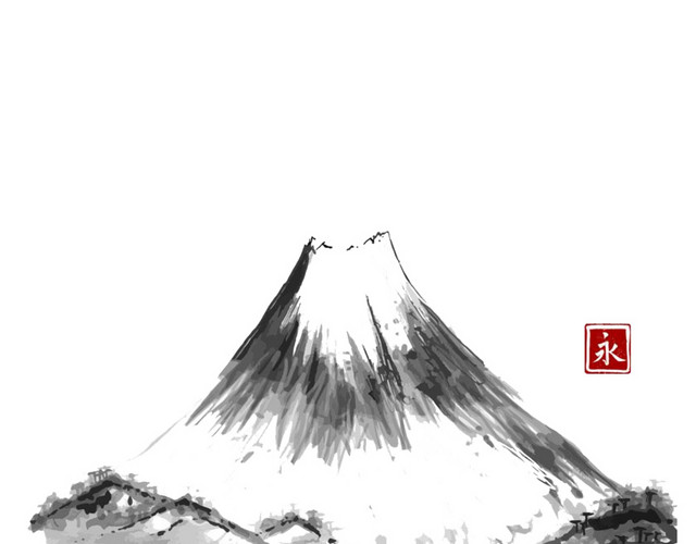 山峰国画素材