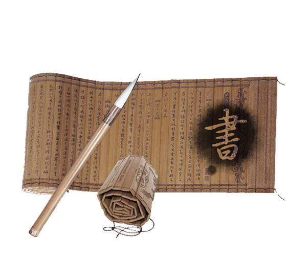毛笔古代书籍素材