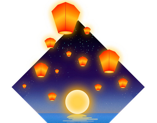 中秋海报背景灯笼