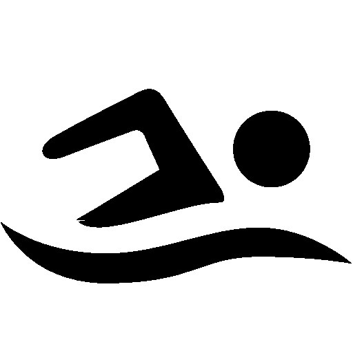 防溺水手绘游泳剪影