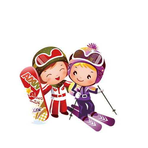滑雪体育运动矢量素材