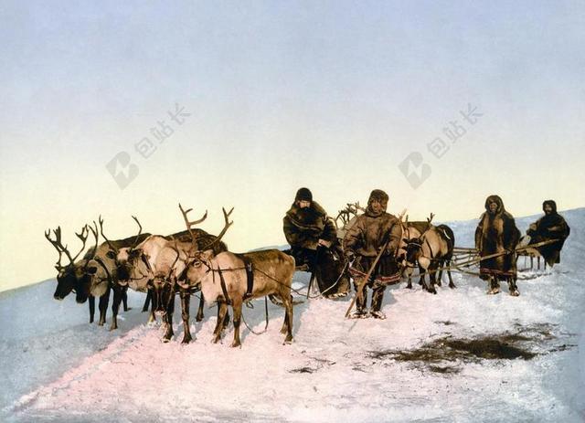 驯鹿 幻灯片 驯鹿雪橇 爱斯基摩人 PHOTOCHROM