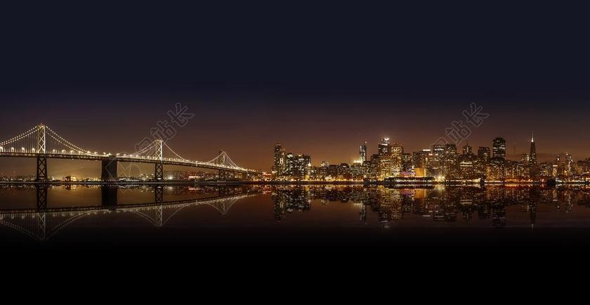 结构 桥 建筑物 城市 城市的灯光 市容 市中心 夜 全景