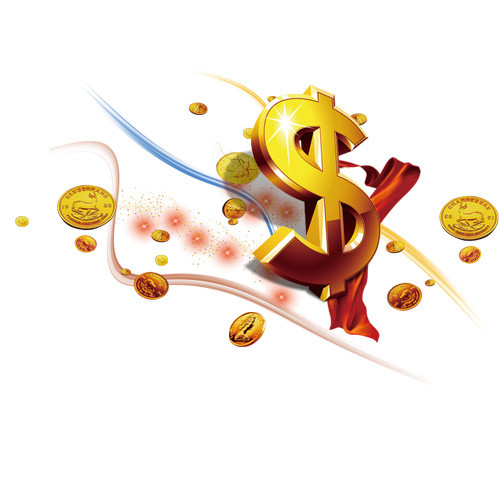 金色金币美元符号素材