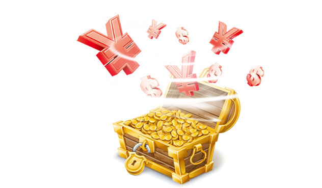 一箱金币素材